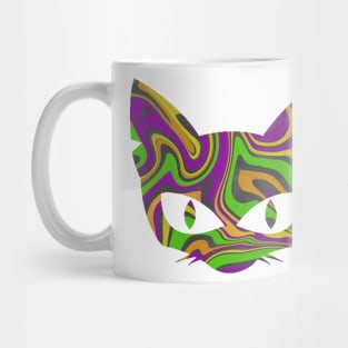 Witch's Brew Halloween Cat Face Liquid Marble Design Mug